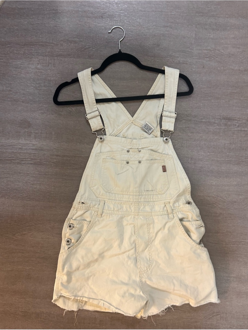 Jordache Cream Short Overalls for Women